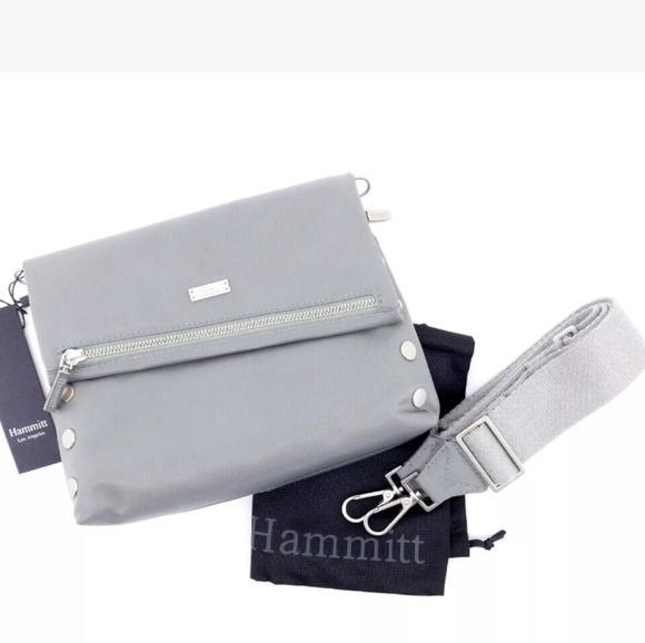 Hammitt Handbags - Hammitt VIP Gray Nylon Crossbody Clutch Handbag